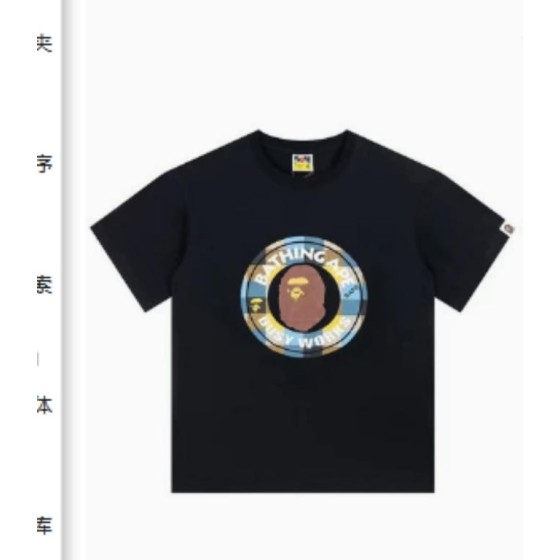 Black BAPE "Busy Works" Blue Logo T-Shirt